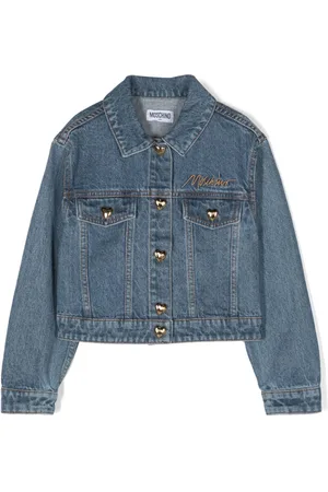 Moschino Logo-embroidered denim jacket