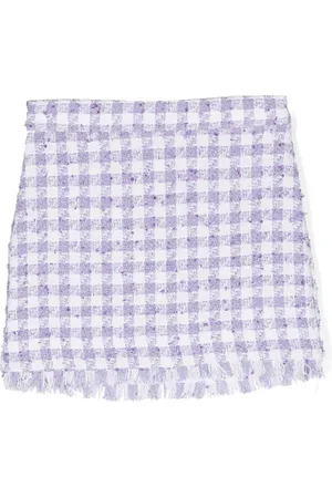 MONNALISA Frayed tweed miniskirt