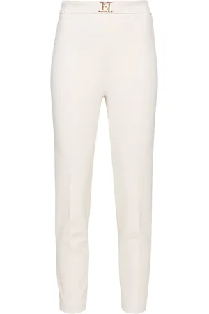 Elisabetta Franchi Cropped-leg crepe trousers