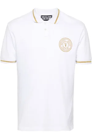VERSACE Logo-embroidered polo shirt
