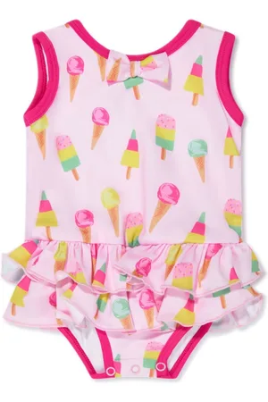 Rachel Riley Ice cream print ruffled swimsuit