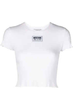 Moschino Logo-appliqué cropped T-shirt
