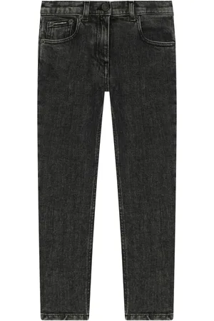 Dolce & Gabbana Logo-plaque stretch-denim jeans