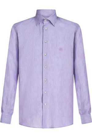Etro Pegaso-embroidered linen shirt