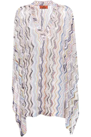 Missoni V-neck chevron-intarsia kaftan