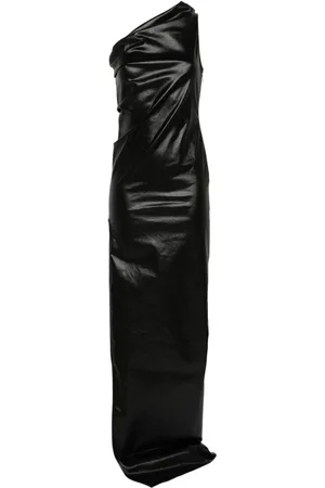Rick Owens Coated one-shoulder maxi dress