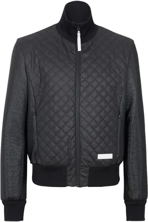 Balmain Logo-patch quilted bomber jacket