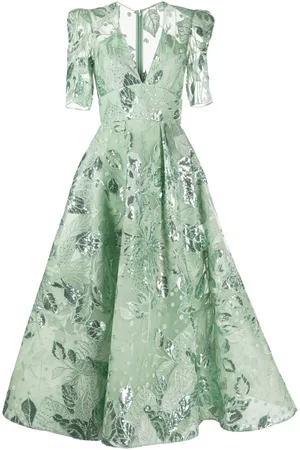 Elie saab Floral-embroidered tulle dress