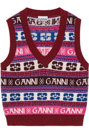 Ganni Fair Isle-intarsia sweater vest