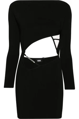 GCDS Asymmetric fine-ribbed minidress