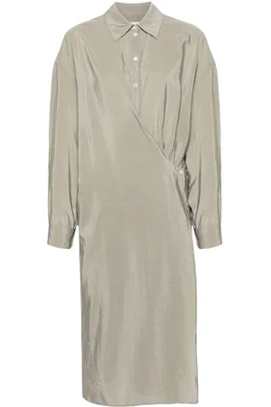 LEMAIRE Crinkled wrap midi dress