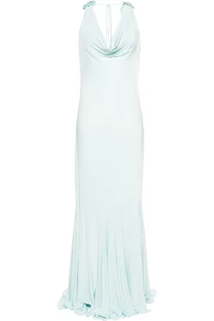 MAGDA BUTRYM Floral-appliqué cowl maxi dress