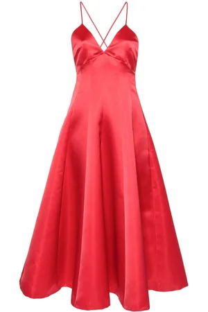 Serafini Satin flared maxi dress