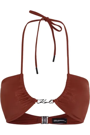 Karl Lagerfeld Signature halterneck bikini top