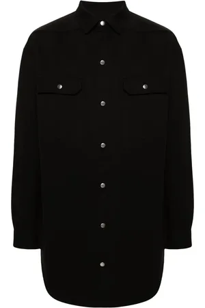 Rick Owens Classic-collar silk blend coat