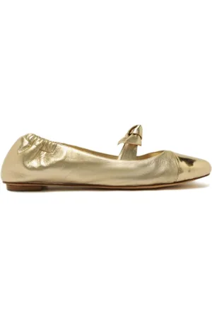 ALEXANDRE BIRMAN Clarita metallic leather ballet pumps