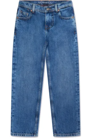 Guess Logo-embroidered straight-leg jeans