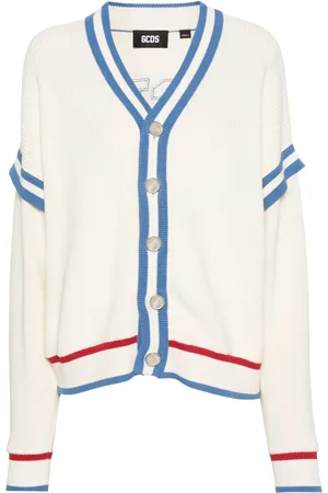 GCDS Logo-patch cotton cardigan