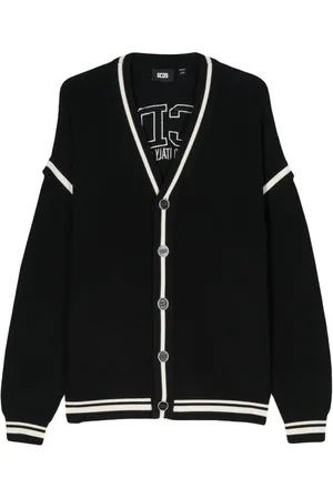 GCDS Logo-embroidered cotton cardigan