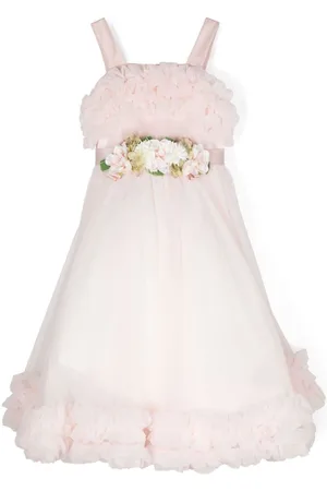 COLORICHIARI Floral appliqué tulle dress