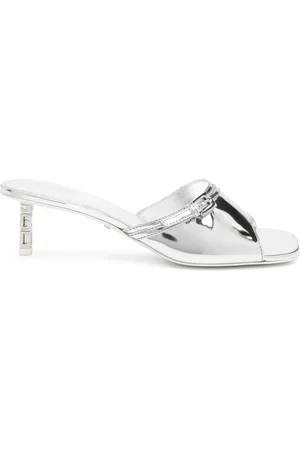 GCDS 60mm mirrored leather mules