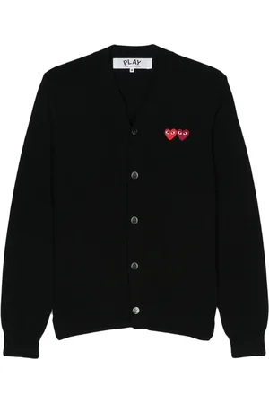 Comme des Garçons Heart-patch wool cardigan