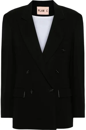 Plan C Double-breasted cotton blazer