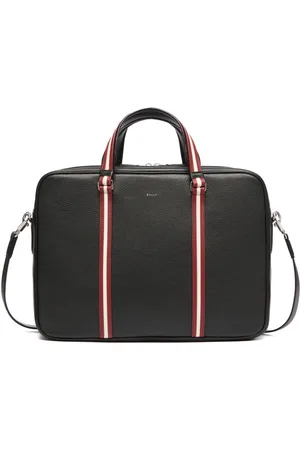 Bally Stripe-detail leather briefcase