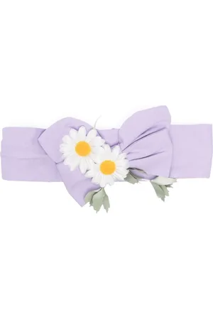 MONNALISA Floral-appliqué bow headband