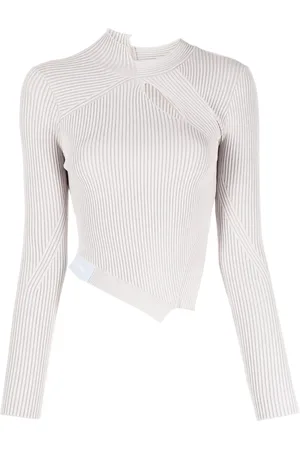 Feng Chen Wang Asymmetric ribbed-knit top