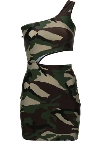 Vetements Camouflage-print cut-out minidress