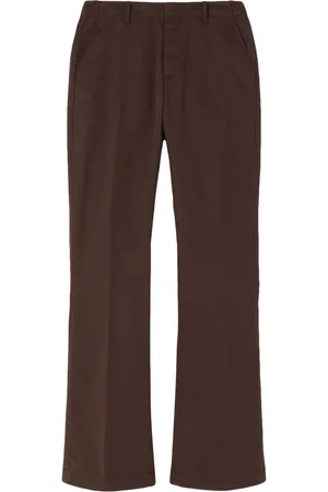 RE/DONE Pressed-crease cotton-blend flared trousers