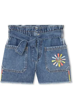 Sonia Rykiel Enfant Logo-embroidered denim shorts