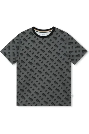 HUGO BOSS Monogram-jacquard cotton T-shirt