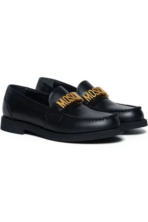 Moschino Logo-appliqué leather loafers