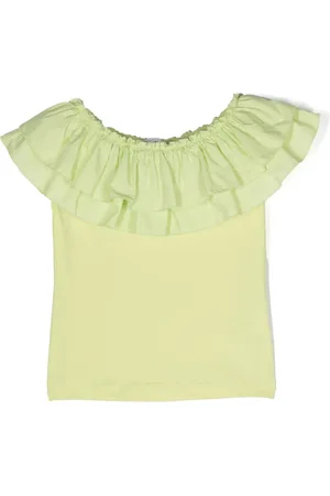 MONNALISA Ruffle-trimmed cotton top