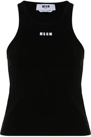 Msgm Logo-embroidered tank top
