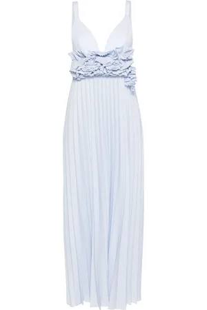 P.A.R.O.S.H. Floral-appliqué pleated gown