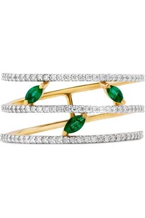House of Meraki 18kt yellow gold Julia emerald and diamond ring