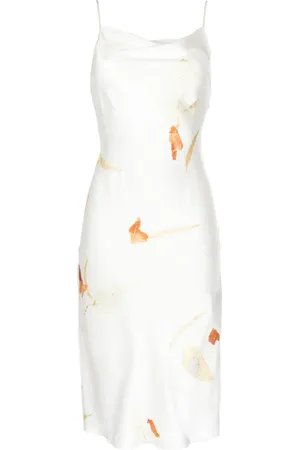 Feng Chen Wang Floral-print silk midi dress