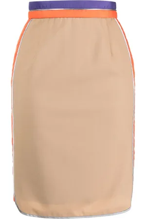 Kolor Stripe-waistband knee-length skirt