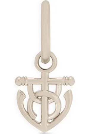 Dolce & Gabbana Logo-plaque anchor drop hoop earrings