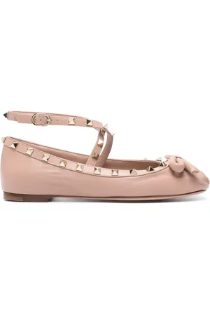 VALENTINO GARAVANI Rockstud leather ballerina shoes