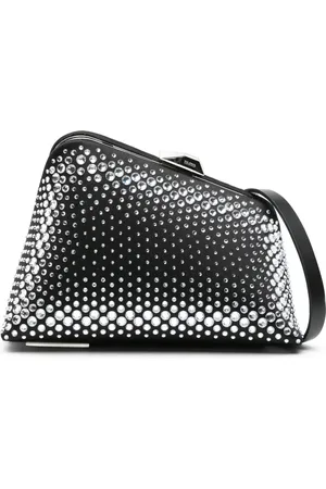 The Attico Midnight rhinestone-embellished clutch bag
