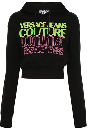 VERSACE Logo-print cotton hoodie
