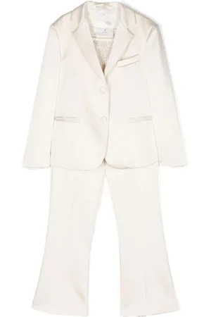 COLORICHIARI Three-piece satin weave suit