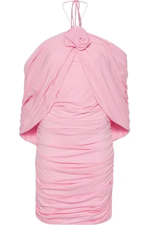 MAGDA BUTRYM Flower-appliqué ruched mini dress