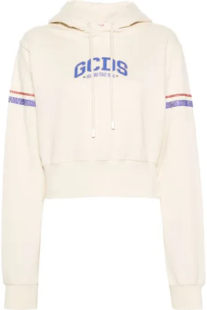 GCDS Crystal-embellished cropped hoodie