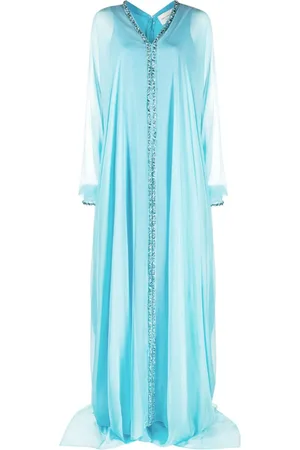 JEAN-LOUIS SABAJI Crystal-embellished tulle kaftan dress