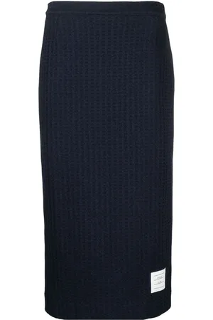 Thom Browne Logo-patch jacquard skirt